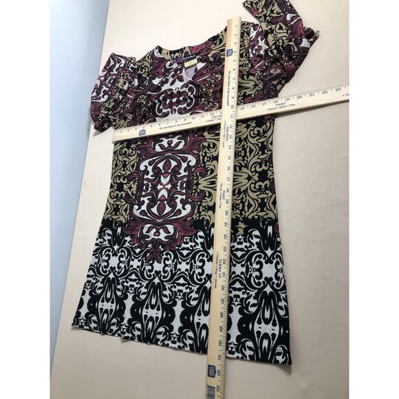 Peck & Peck Women Sheath Dress M 3/4 Sleeve Round Neck Cottagecore Peasant Boho - Picture 7 of 9